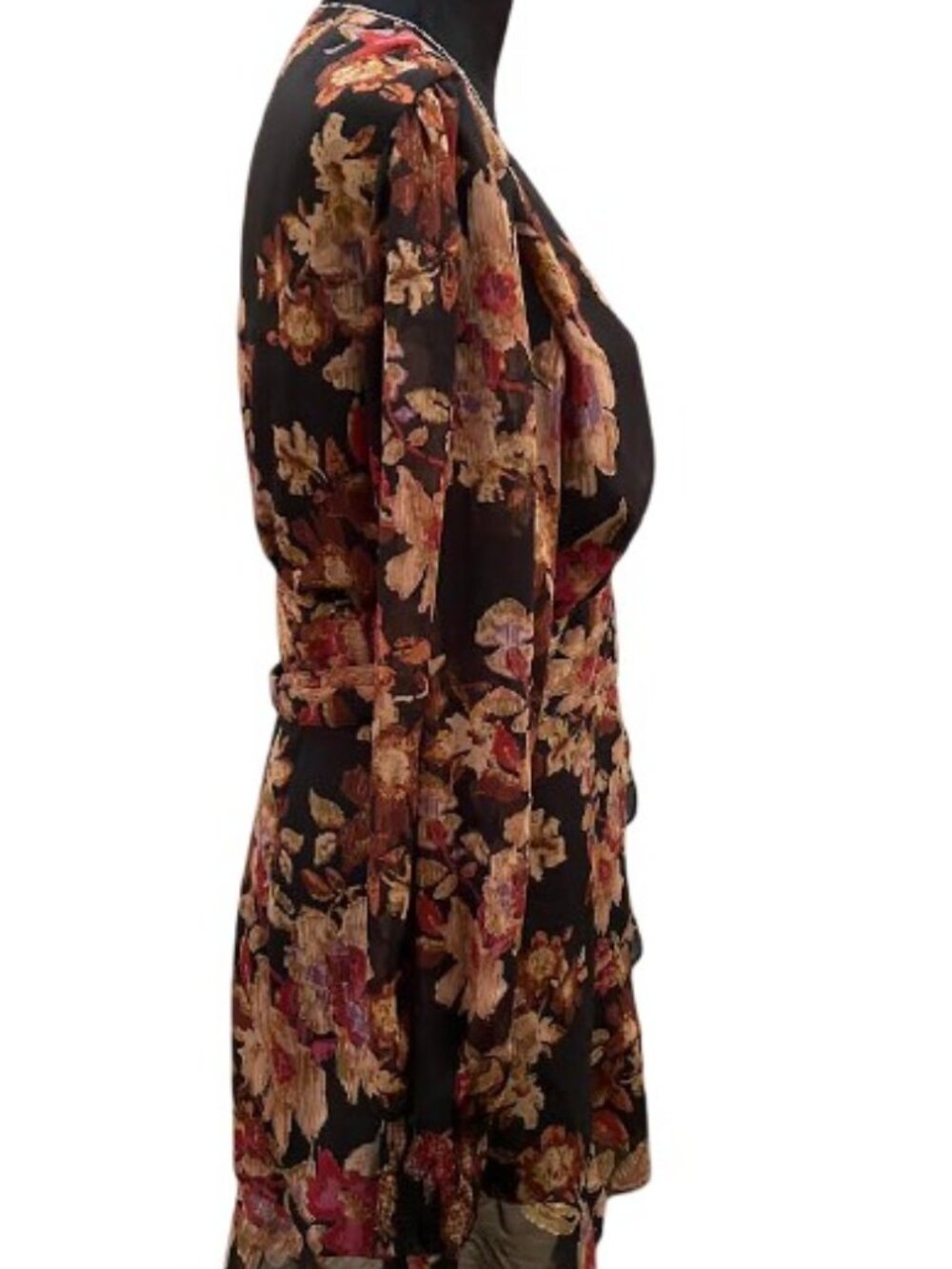 Dress Forum Floral Casual Wedding Guest Wrap Dress Size M EUC and FREE Necklace - Picture 3 of 16